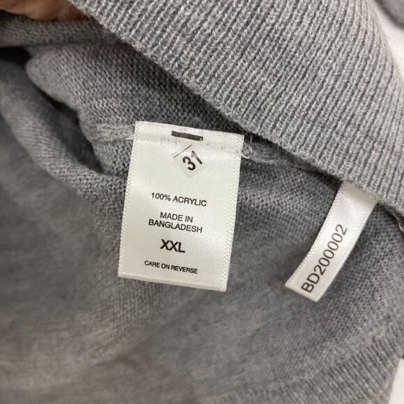 New York & Company size XXL Gray Argyle Colorful Print Light Knit Sweater Preppy - Picture 7 of 9